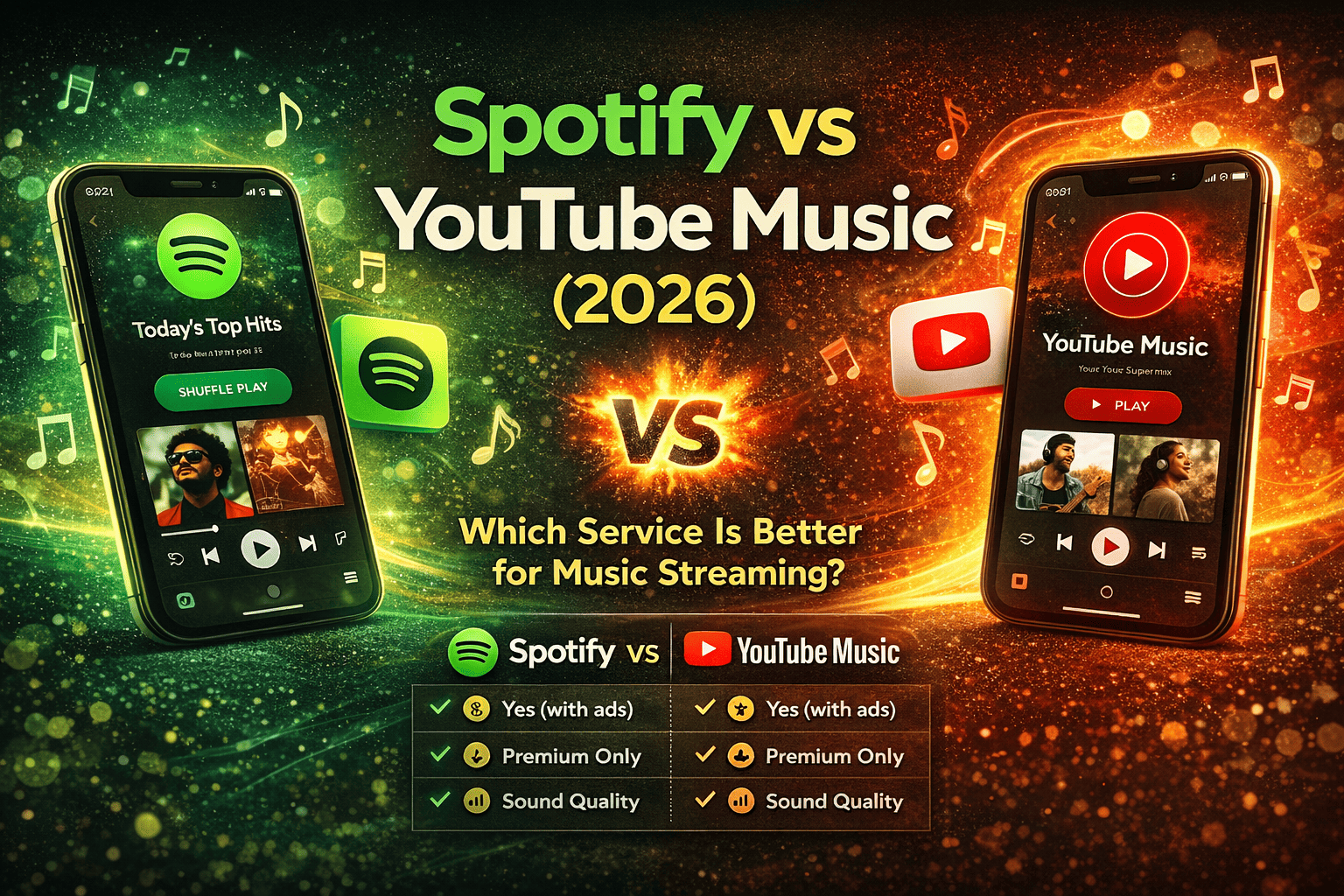 Spotify vs YouTube Music (2026) – Best Music Streaming App Comparison